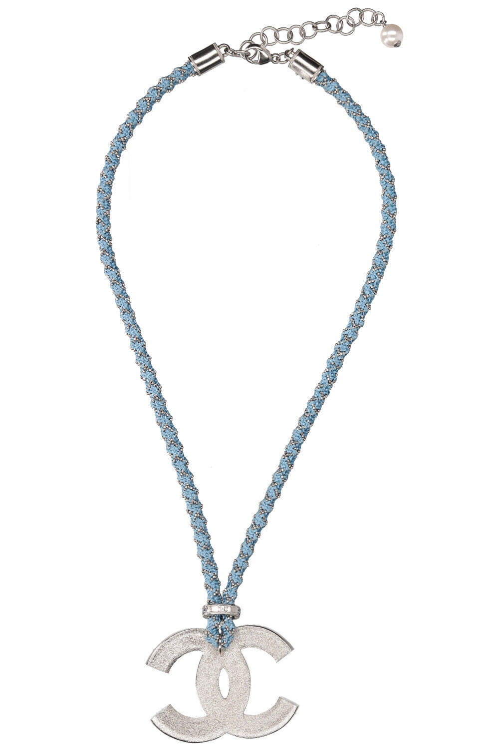 CHANEL CC Crystal Necklace C19 Blue