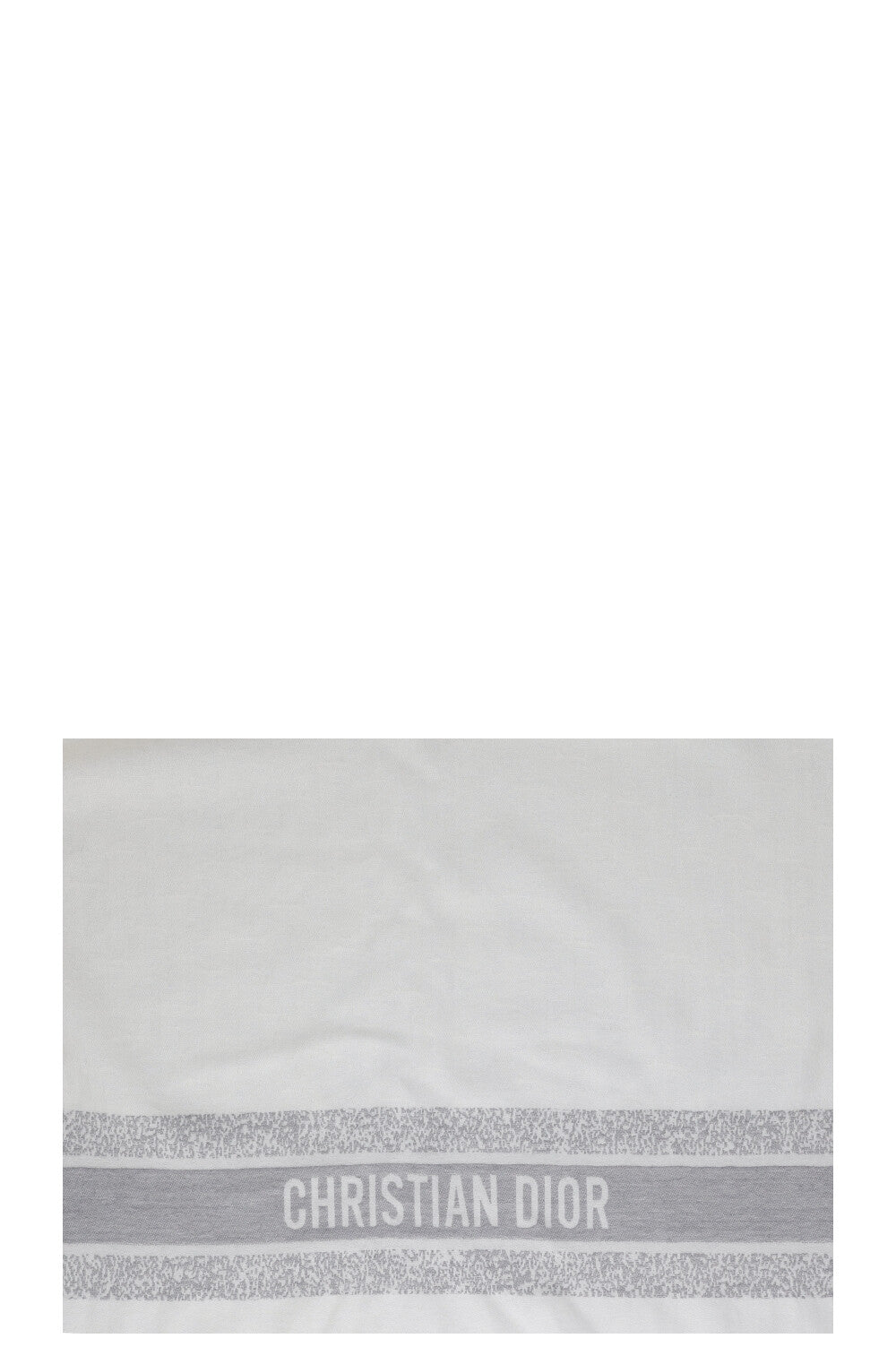 CHRISTIAN DIOR Logo Cashmere Scarf Ivory