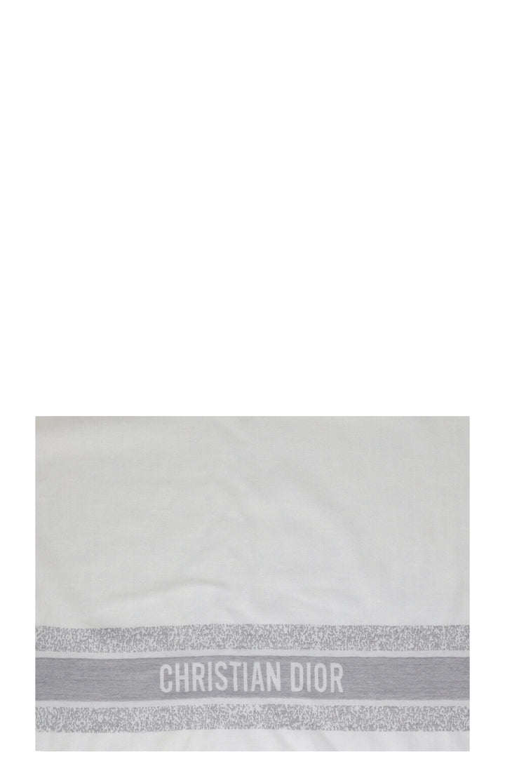 CHRISTIAN DIOR Logo Cashmere Scarf Ivory