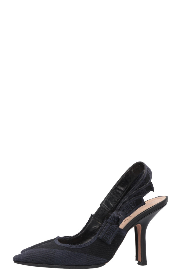 CHRISTIAN DIOR J'Adior Slingback Heels Denim Navy