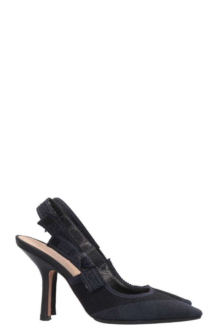 CHRISTIAN DIOR J'Adior Slingback Heels Denim Navy