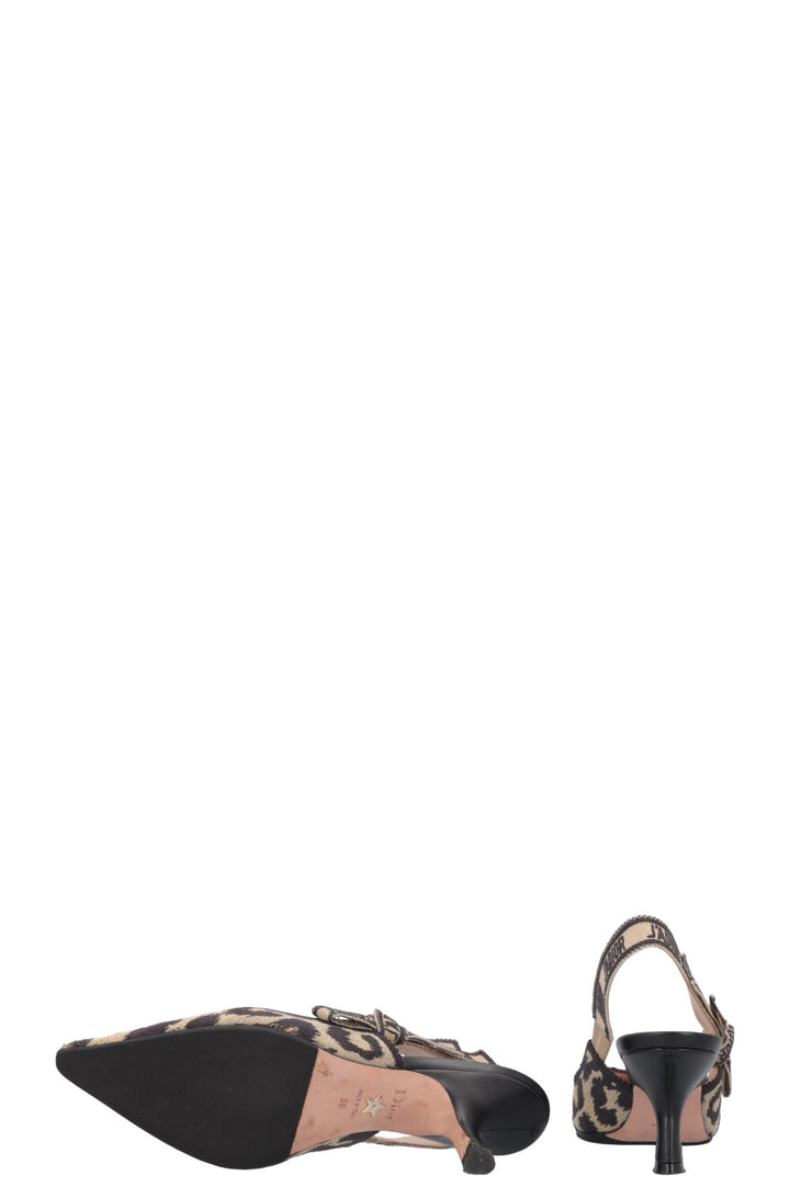 CHRISTIAN DIOR J'Adior Slingback Heels Cheetah