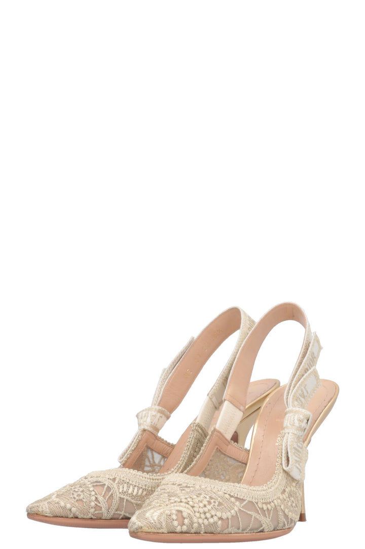 CHRISTIAN DIOR J'Adior Slingback Heels Gold