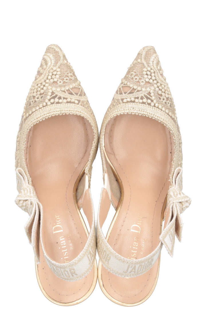 CHRISTIAN DIOR J'Adior Slingback Heels Gold