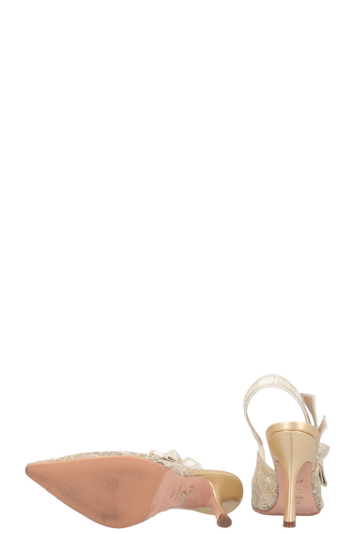 CHRISTIAN DIOR J'Adior Slingback Heels Gold