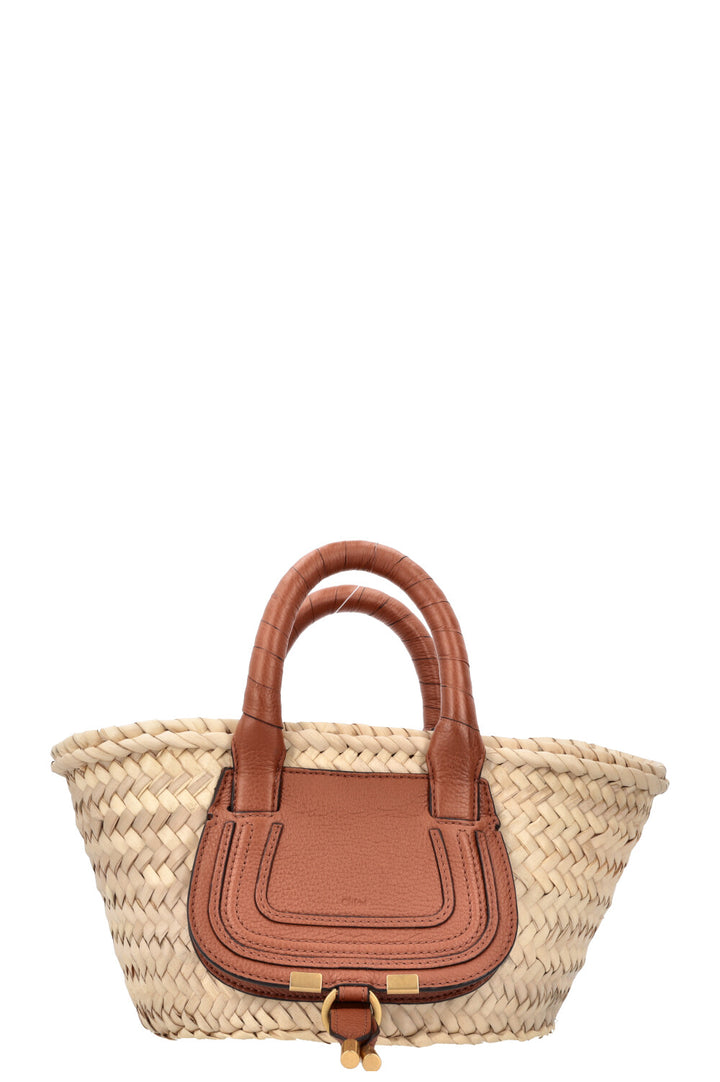 CHLOÉ Mini Marcie Basket Bag Beige Brown