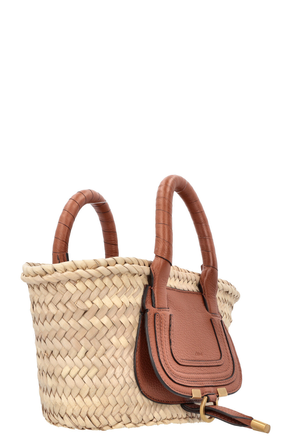 CHLOÉ Mini Marcie Basket Bag Beige Brown