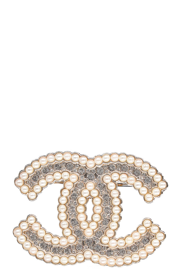 CHANEL Brooch Crystals on Pearls B21
