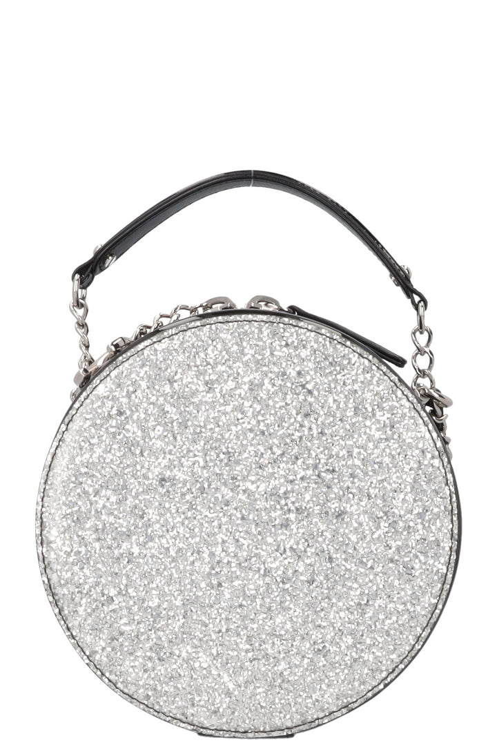 CHANEL Evening On The Moon Crossbody Bag Glitter Silver