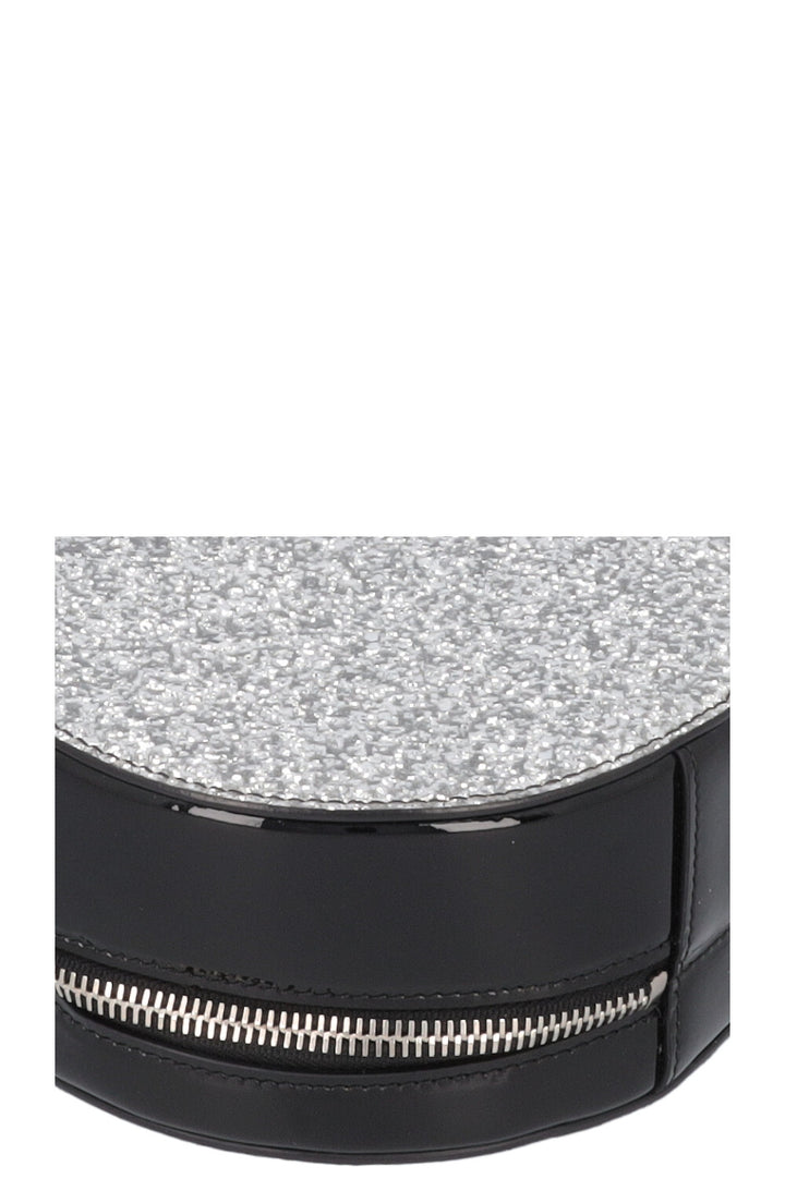 CHANEL Evening On The Moon Crossbody Bag Glitter Silver