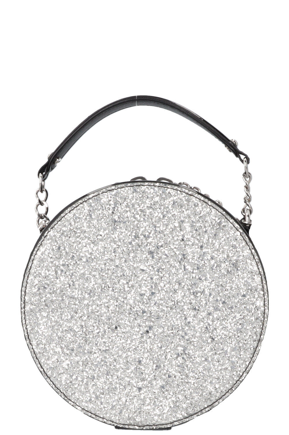 CHANEL Evening On The Moon Crossbody Bag Glitter Silver