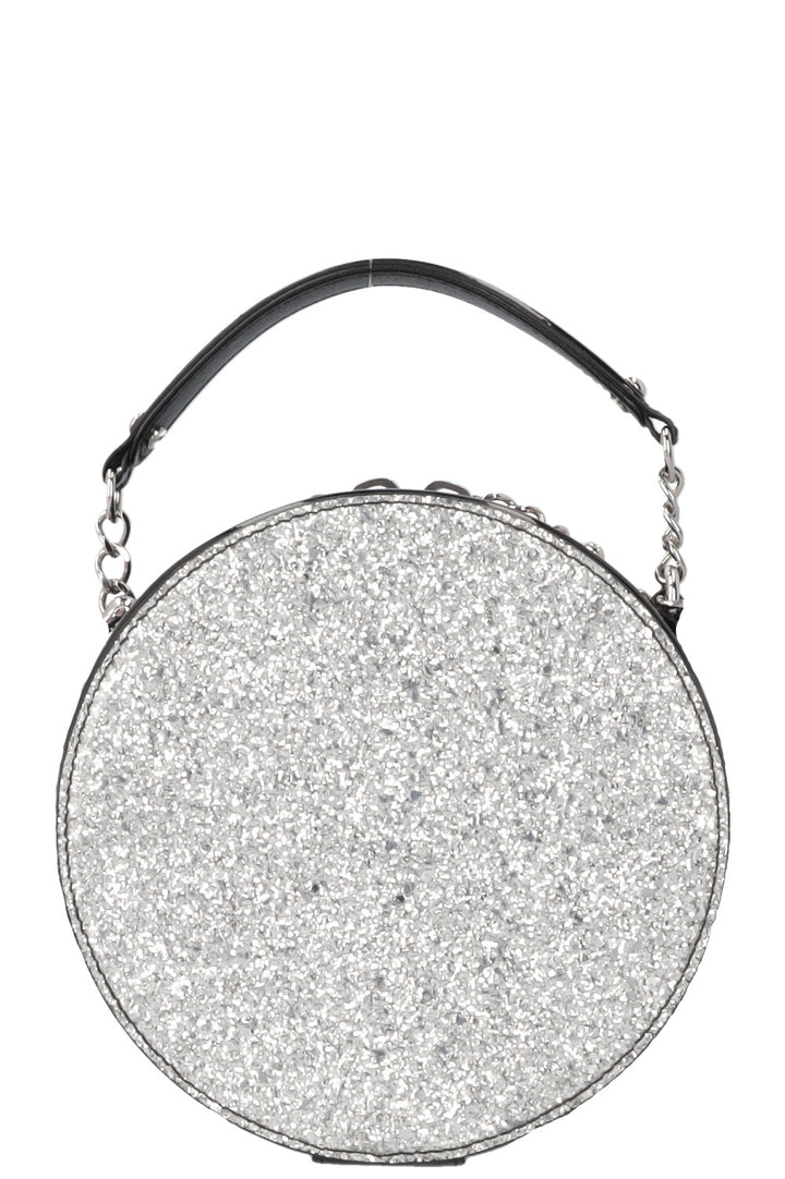 CHANEL Evening On The Moon Crossbody Bag Glitter Silver