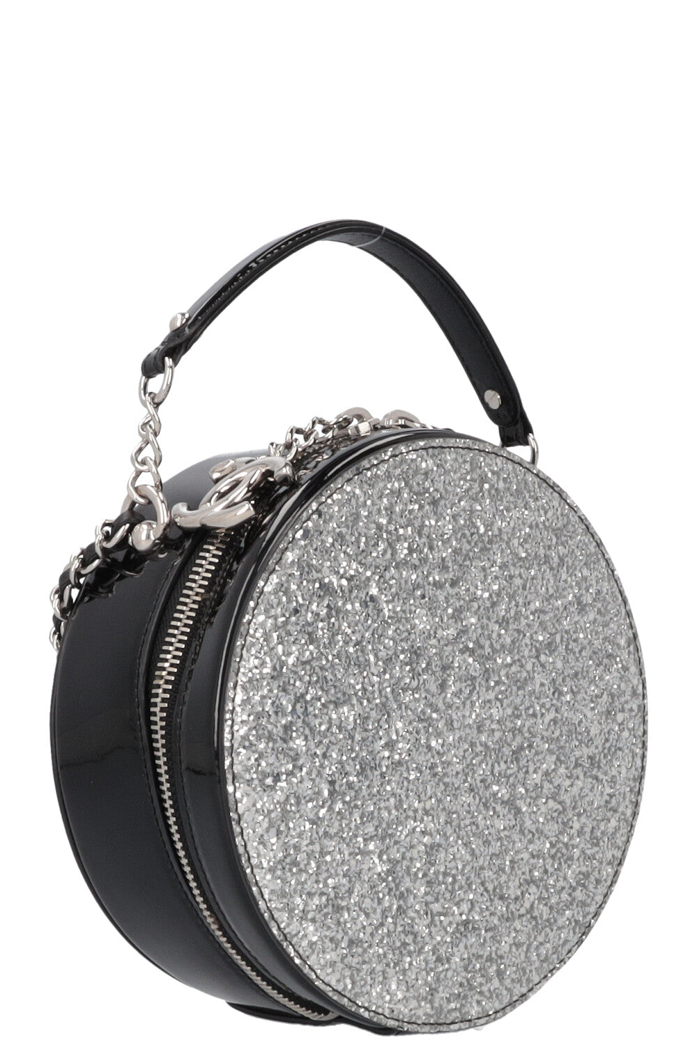CHANEL Evening On The Moon Crossbody Bag Glitter Silver