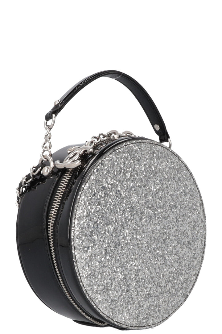 CHANEL Evening On The Moon Crossbody Bag Glitter Silver