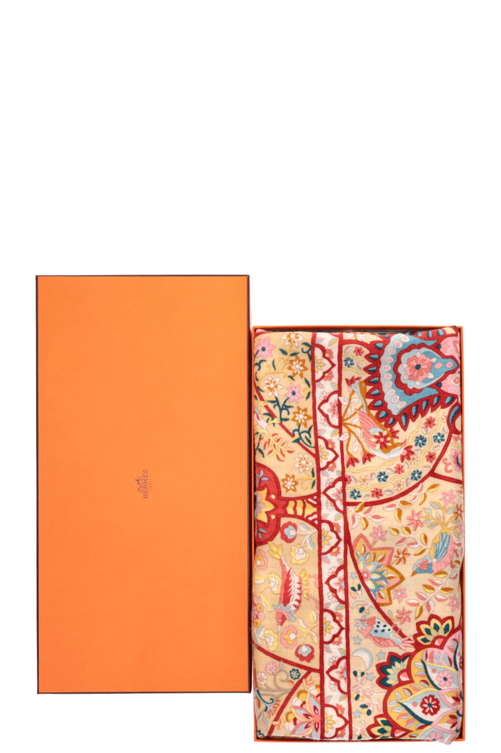 HERMÈS 140 Floral Ornament Foulard 140 Cashmere & Silk