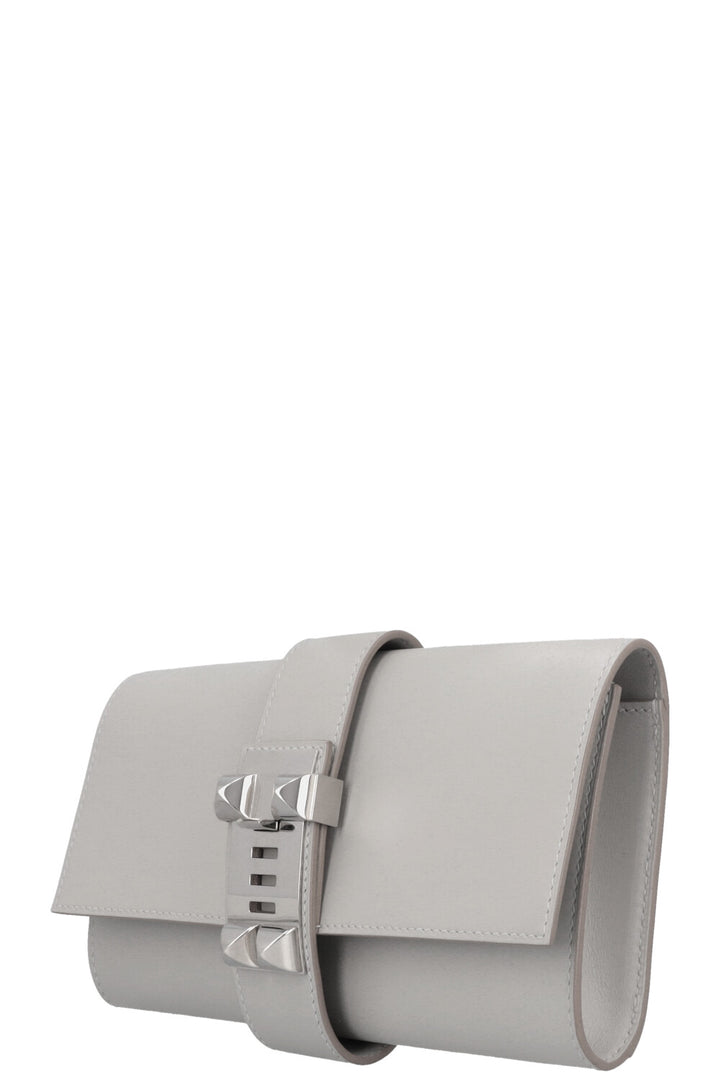 HERMÈS Mèdor 23 Clutch Swift Gris Perle