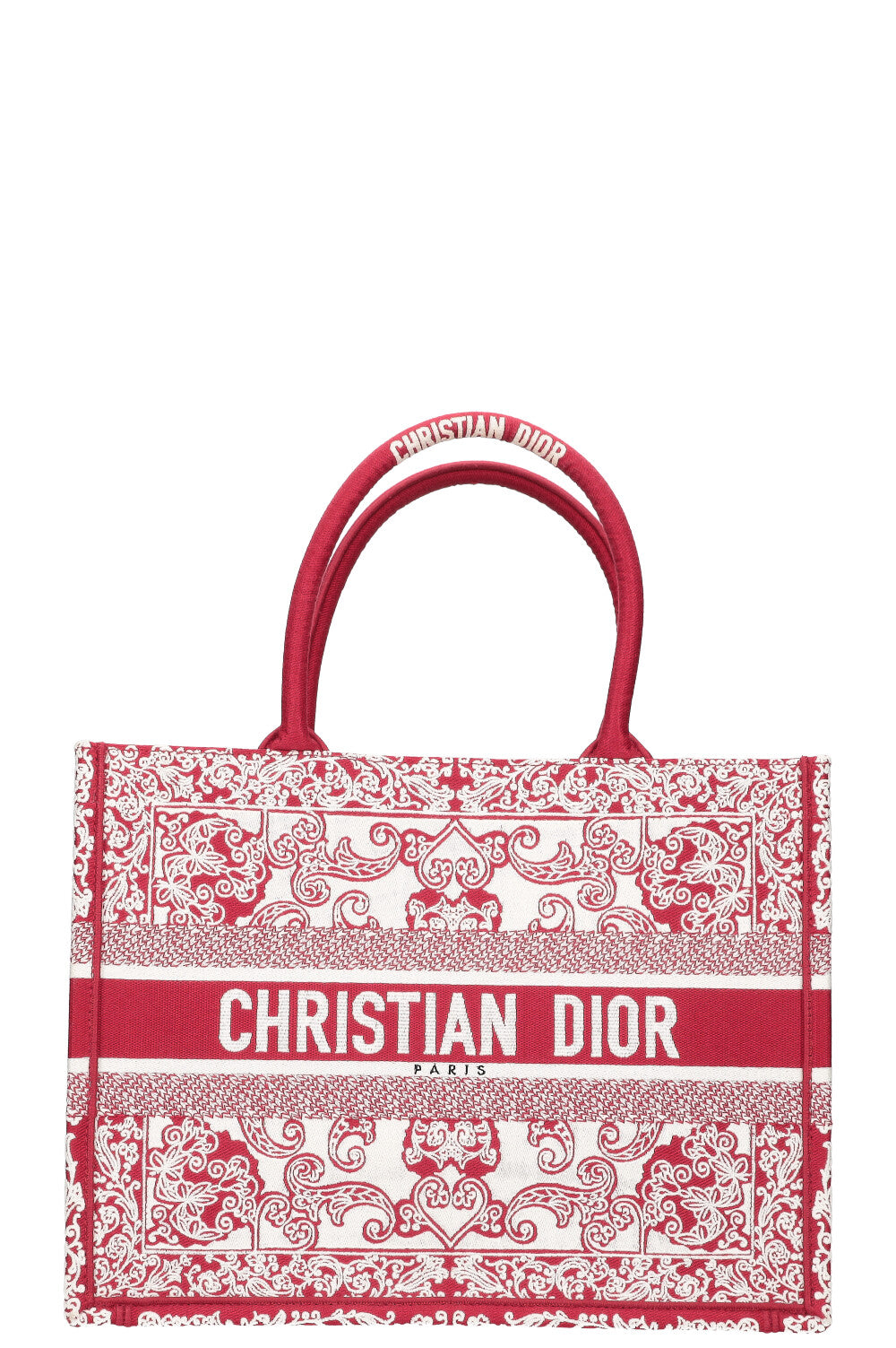 CHRISTIAN DIOR Book Tote Red & White