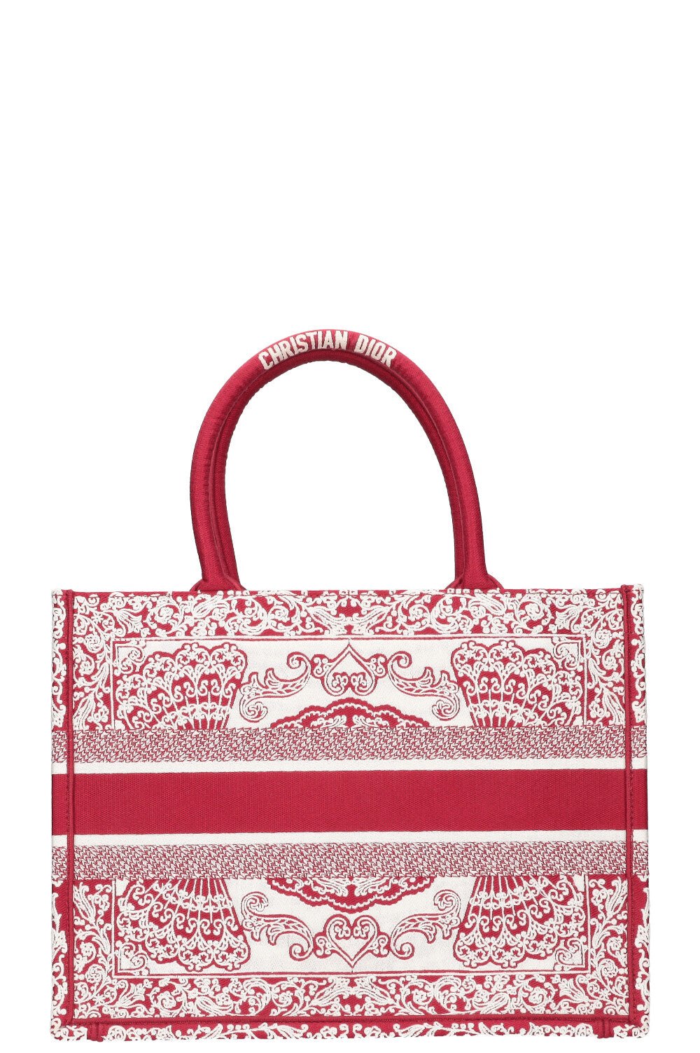 CHRISTIAN DIOR Book Tote Red & White