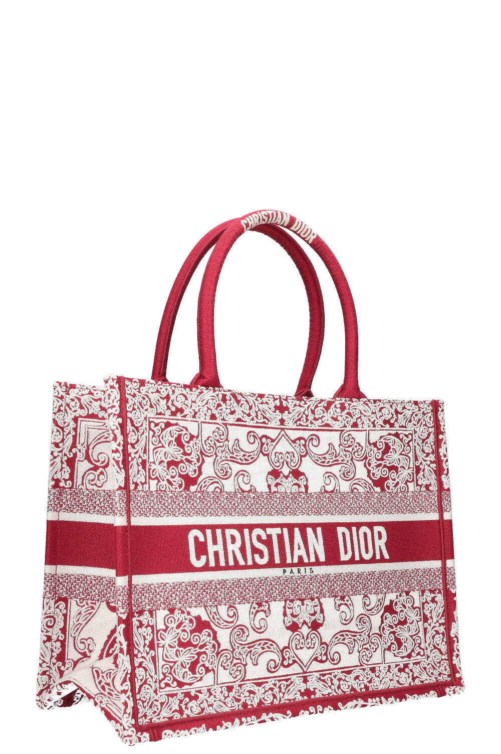 CHRISTIAN DIOR Book Tote Red & White