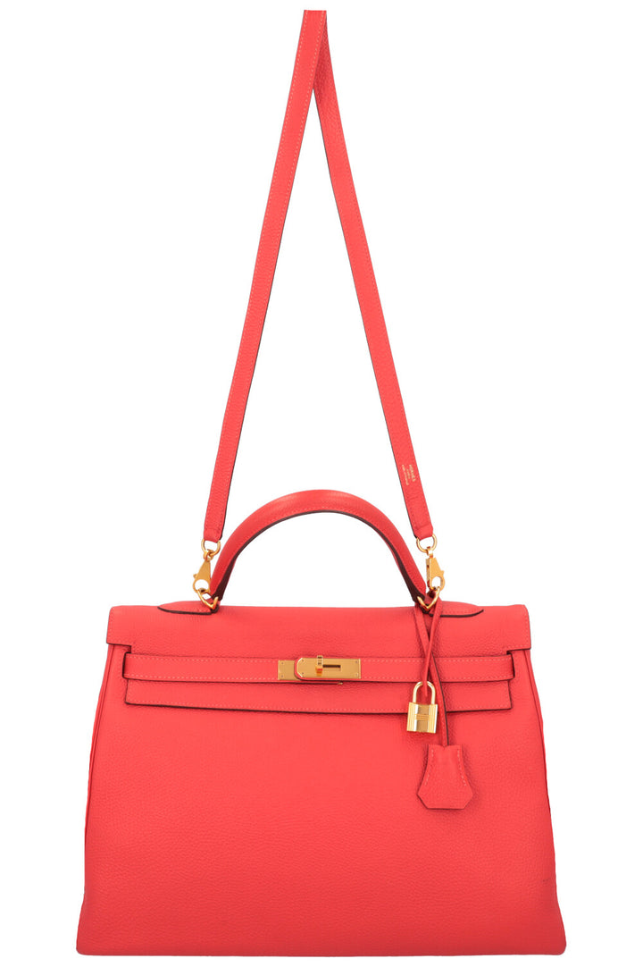 HERMÈS Kelly 35 Togo Rose Texas
