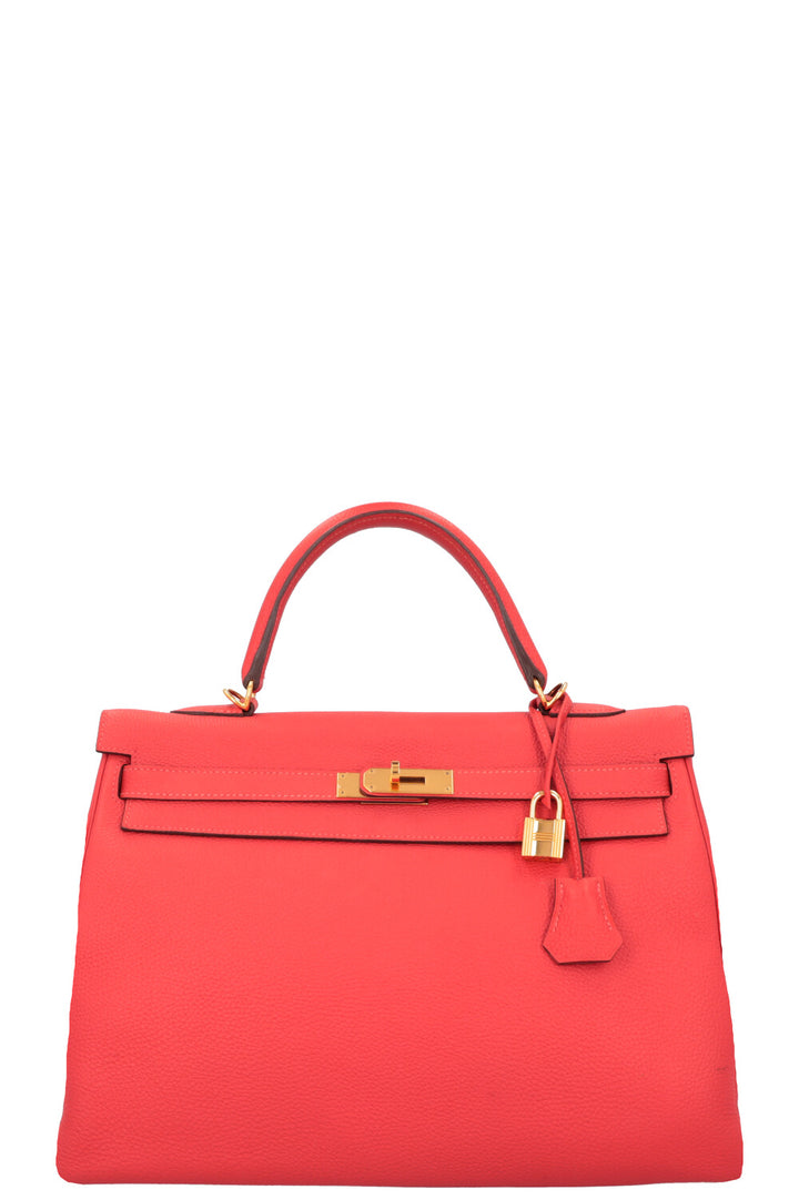HERMÈS Kelly 35 Togo Rose Texas