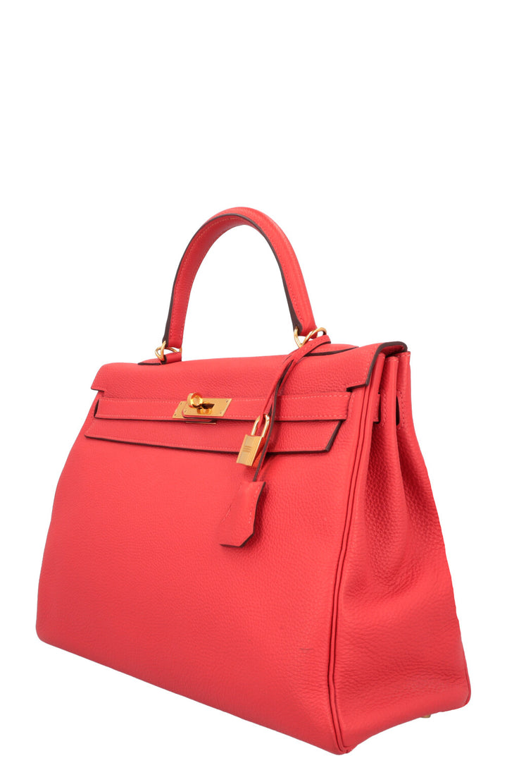 HERMÈS Kelly 35 Togo Rose Texas