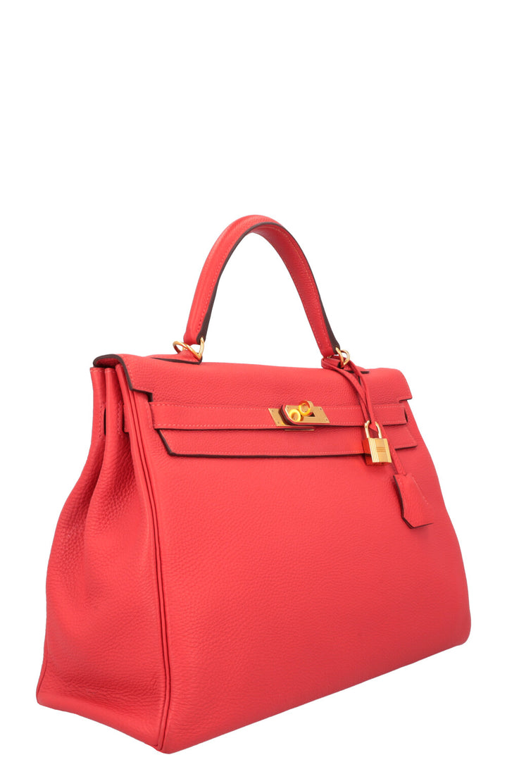 HERMÈS Kelly 35 Togo Rose Texas