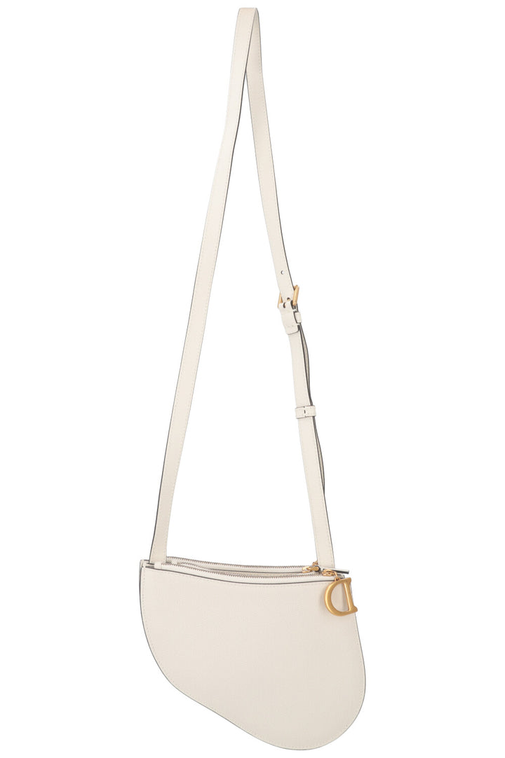 CHRISRTIAN DIOR Saddle Trio Pouch White Leather