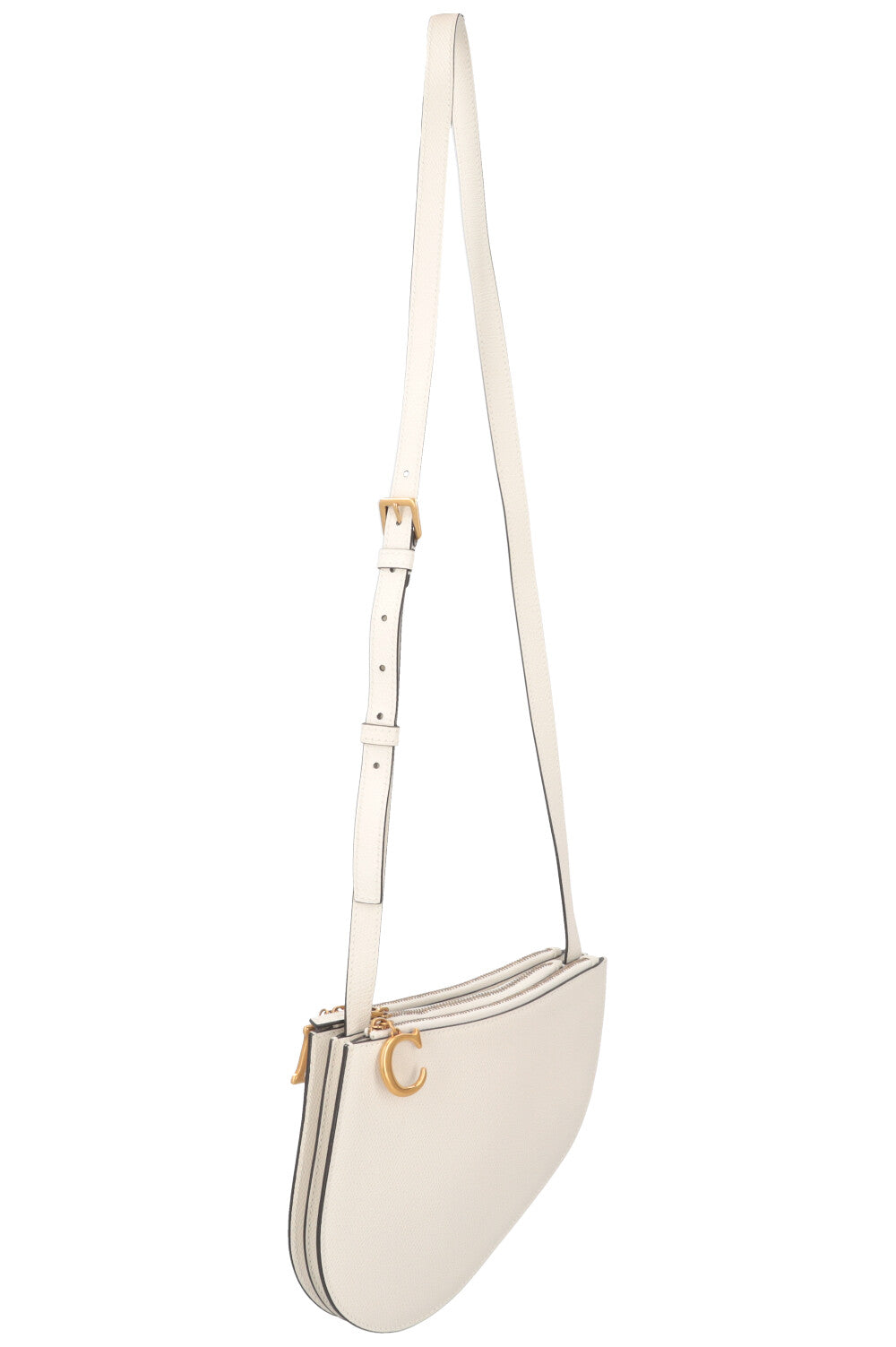 CHRISRTIAN DIOR Saddle Trio Pouch White Leather