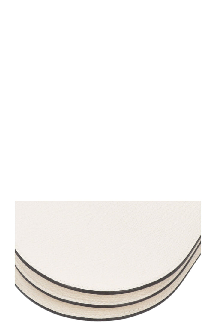 CHRISRTIAN DIOR Saddle Trio Pouch White Leather