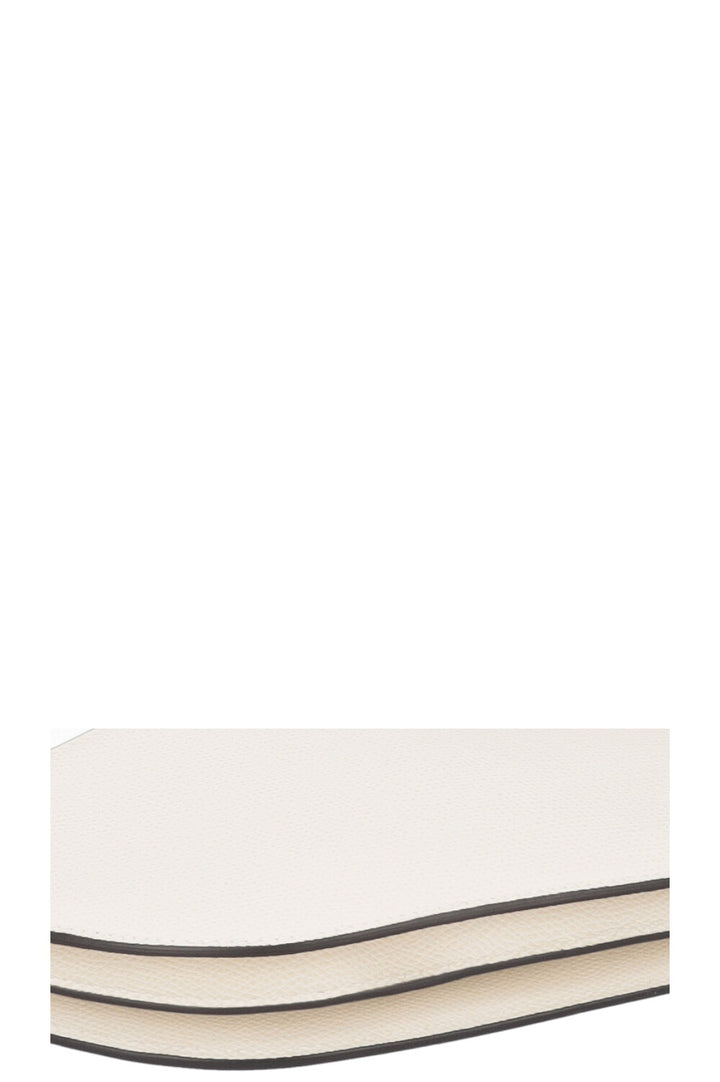 CHRISRTIAN DIOR Saddle Trio Pouch White Leather