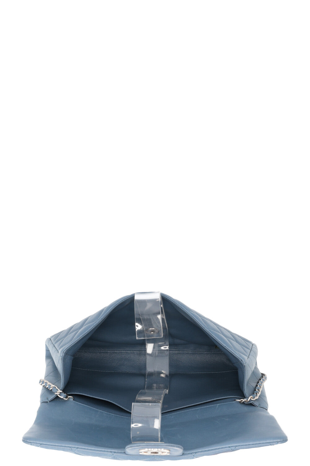 CHANEL Classic Single Flap Clutch Blue
