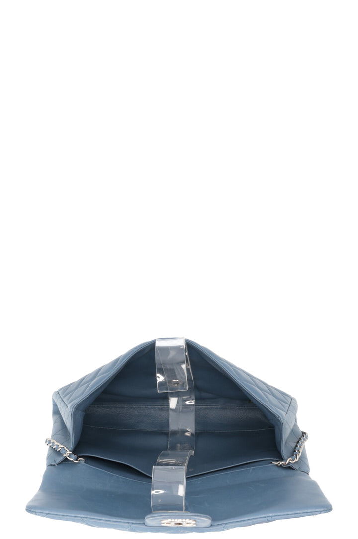 CHANEL Classic Single Flap Clutch Blue