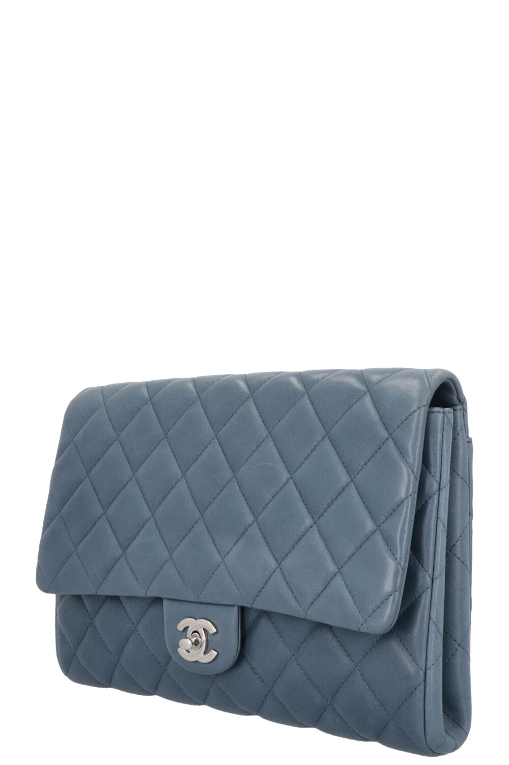 CHANEL Classic Single Flap Clutch Blue
