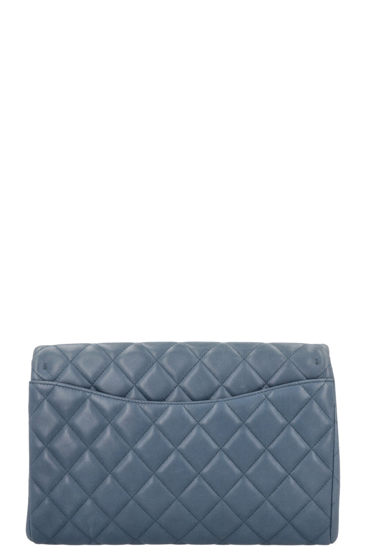 CHANEL Classic Single Flap Clutch Blue