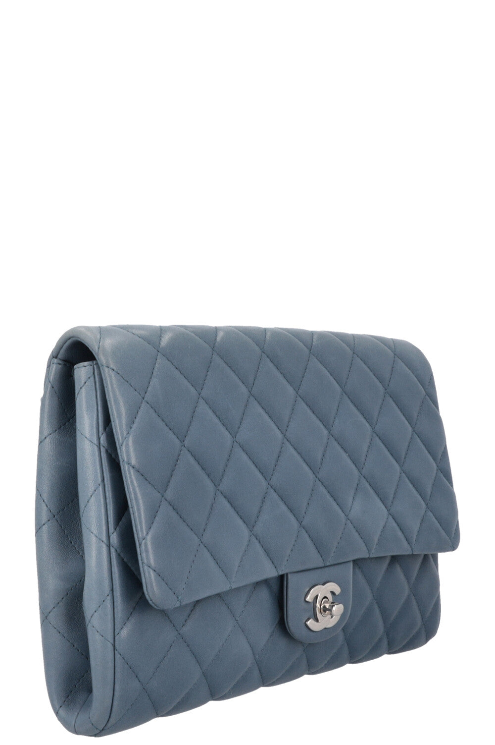 CHANEL Classic Single Flap Clutch Blue
