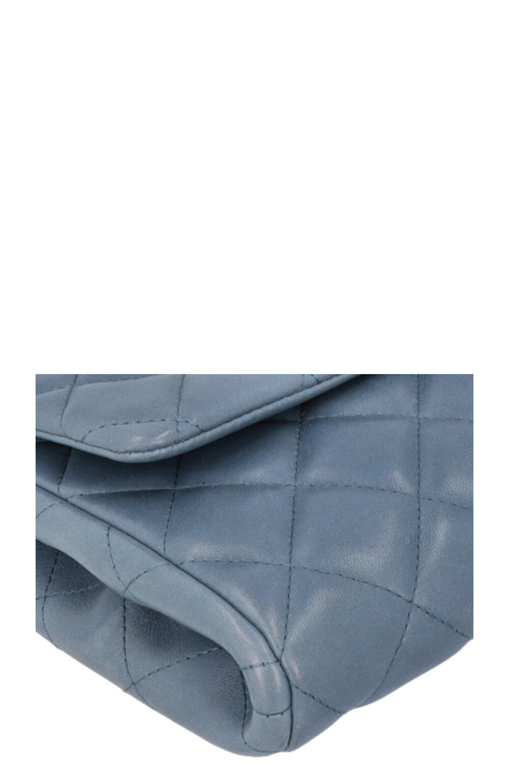 CHANEL Classic Single Flap Clutch Blue