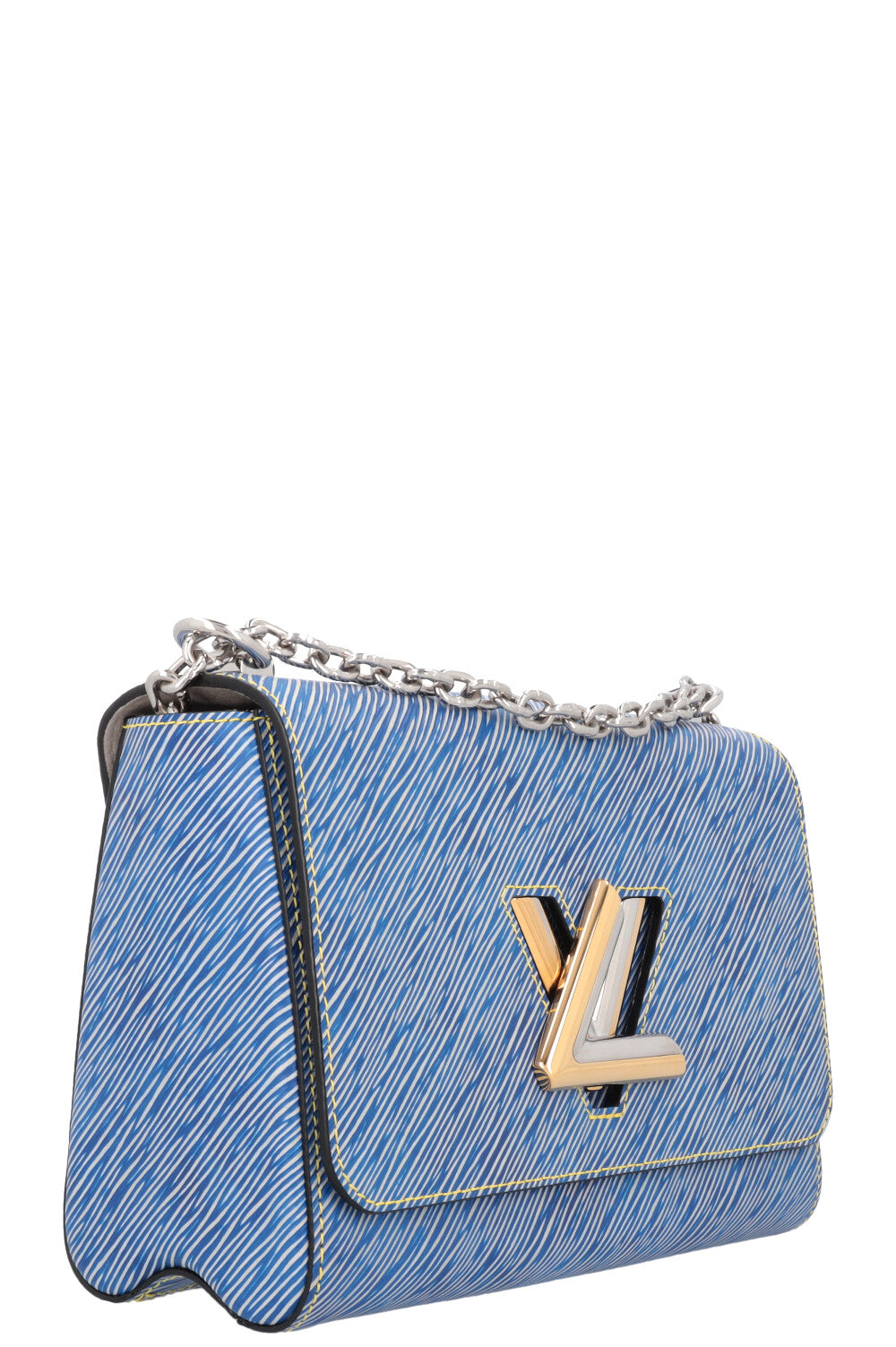 LOUIS VUITTON Twist MM Crossbody Bag Blue Epi REAWAKE