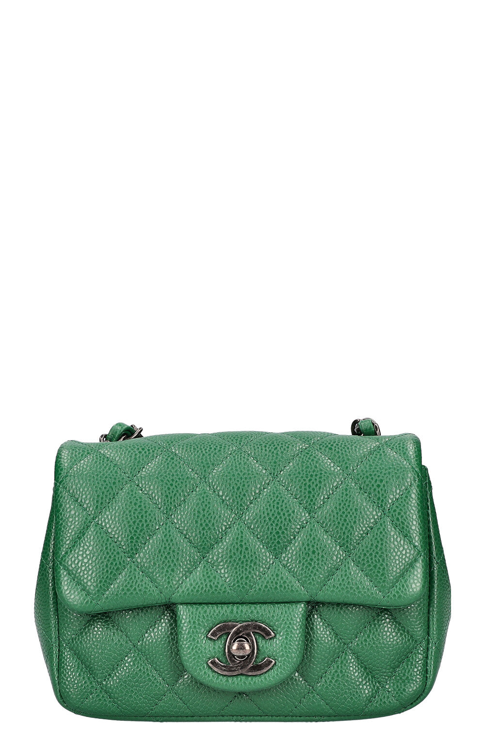 CHANEL Mini Square Flap Bag Caviar Green