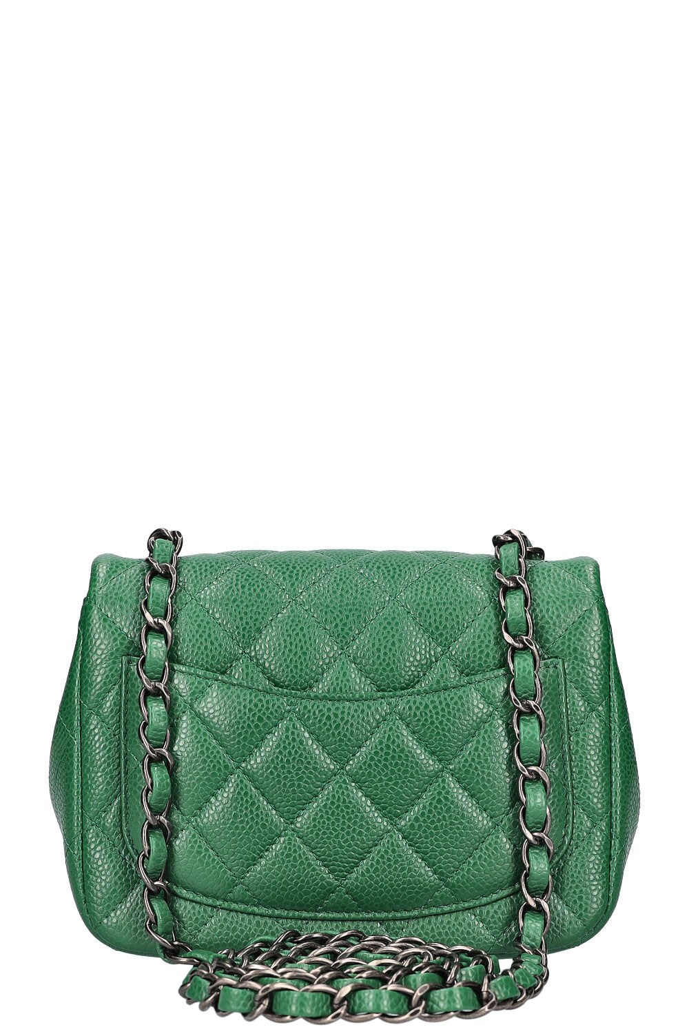 CHANEL Mini Square Flap Bag Caviar Green