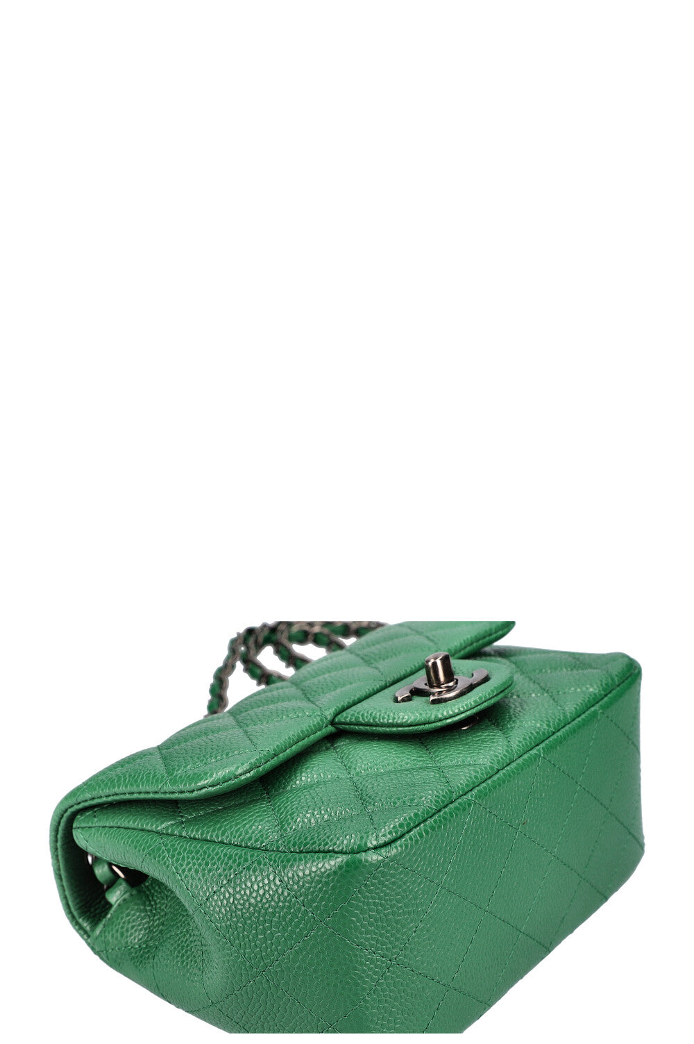 CHANEL Mini Square Flap Bag Caviar Green