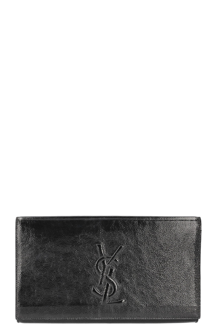 SAINT LAURENT Belle de Jour Clutch Patent Black