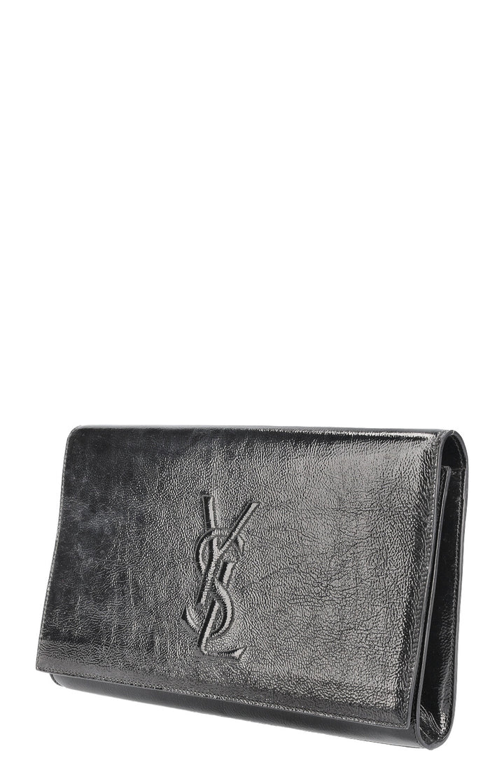 SAINT LAURENT Belle de Jour Clutch Patent Black