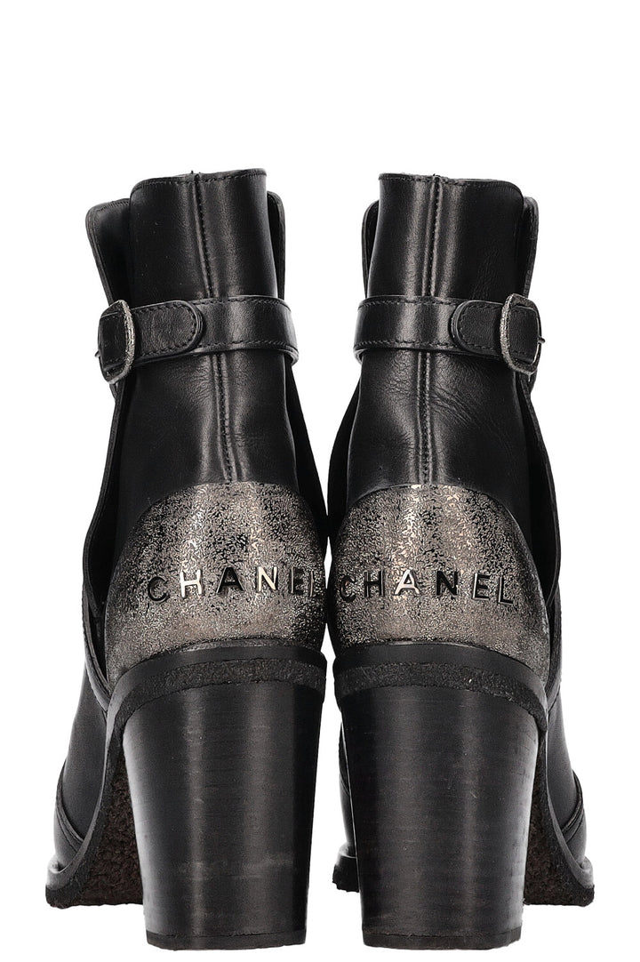 CHANEL Belted Ankle Boots Black