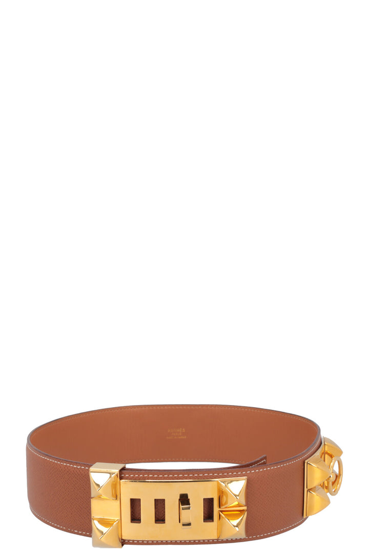 HERMÈS Collier De Chien 50 Belt Gold Epsom