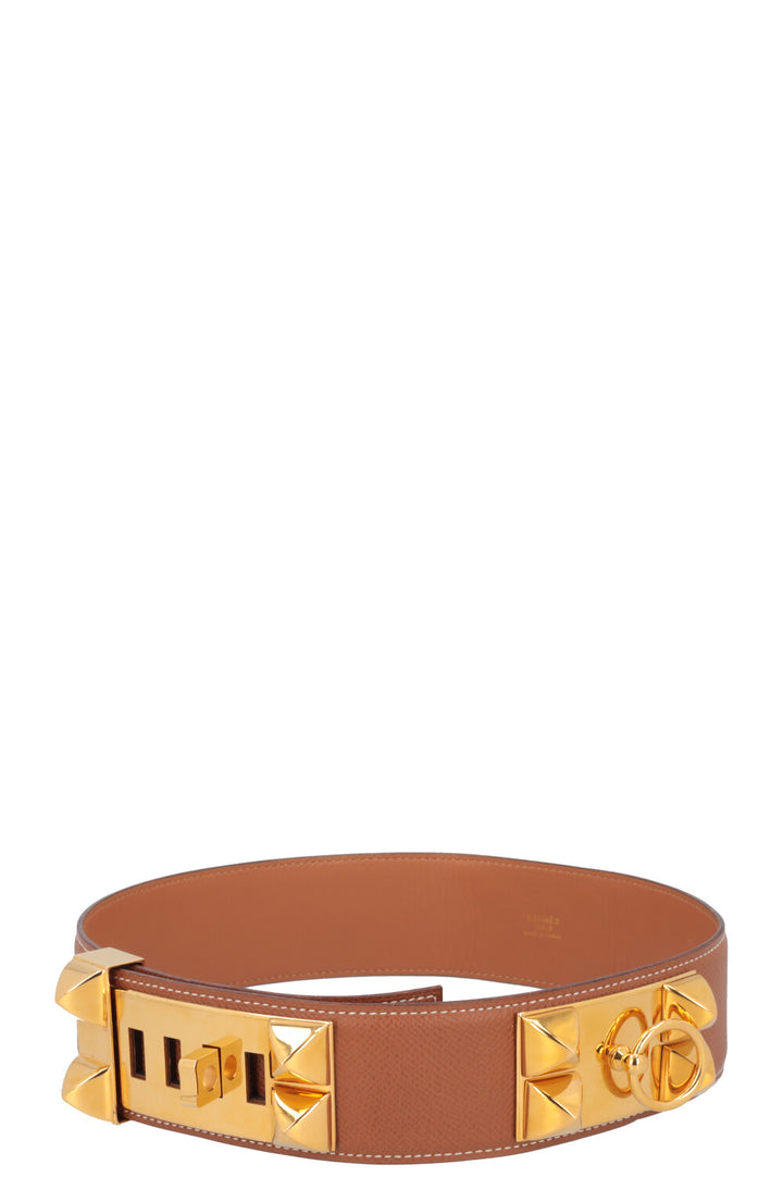 HERMÈS Collier De Chien 50 Belt Gold Epsom