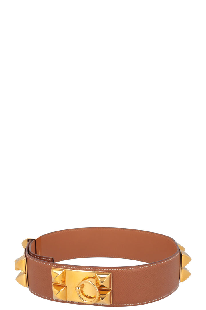 HERMÈS Collier De Chien 50 Belt Gold Epsom