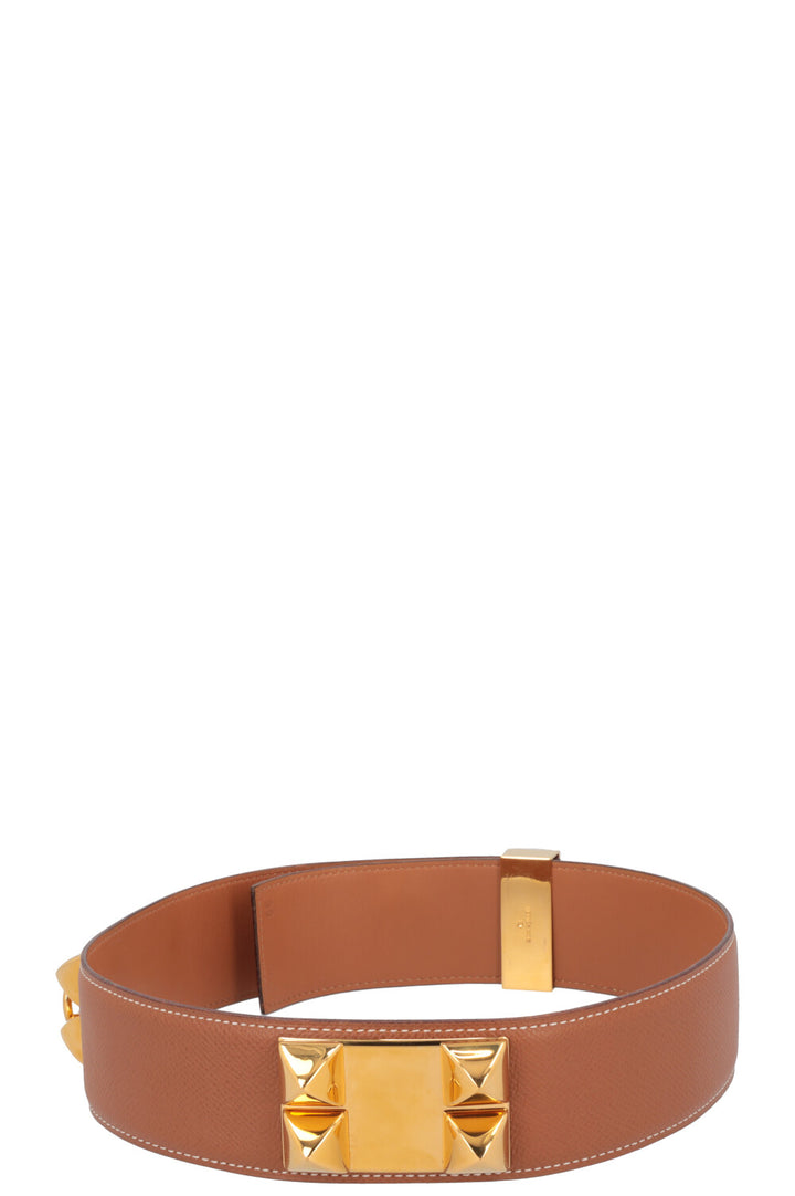 HERMÈS Collier De Chien 50 Belt Gold Epsom