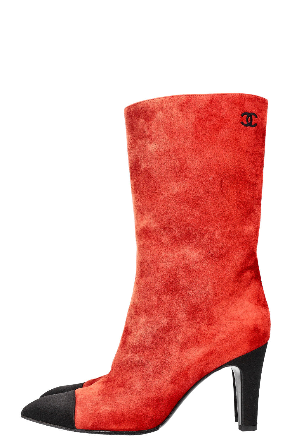 CHANEL Gabrielle Ankle Boots Suede Red