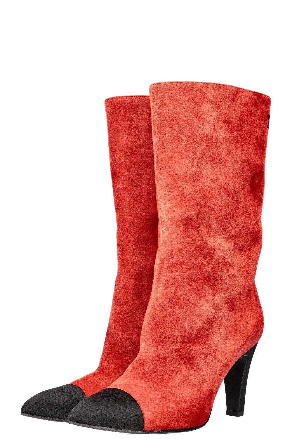 CHANEL Gabrielle Ankle Boots Suede Red